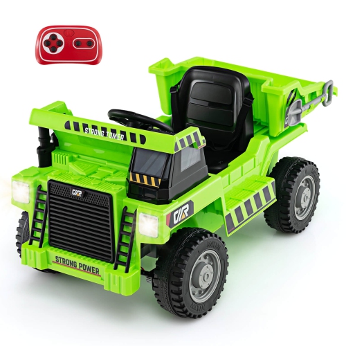 COSTWAY  Kids Ride-On Dump Truck With Wireless Connection Music Led Lights Soft Start