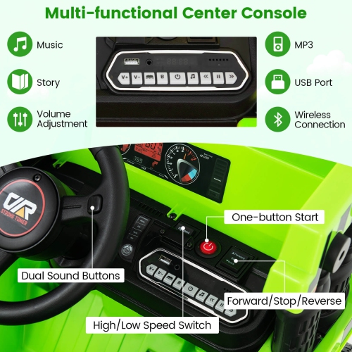 Camion-benne porteur pour enfants de Costway avec connexion sans fil musique et lumières à DEL