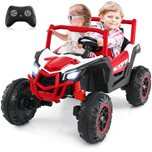COSTWAY  24V Kids Ride On Utv With 4 X 100W Powerful Engine Remote Control High/low Speed