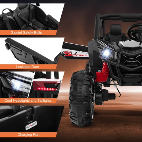 Costway 24V Kids Ride on UTV with 4 x 100W Powerful Engine Remote Control High/Low Speed