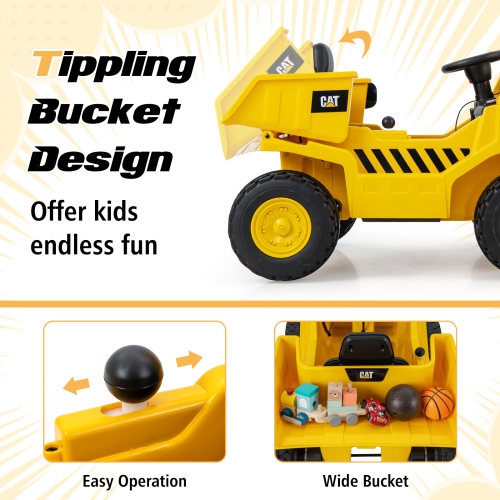 Costway Kids Ride on Dump Truck with 2.4G Remote Control Working Megaphone Sand Shovel