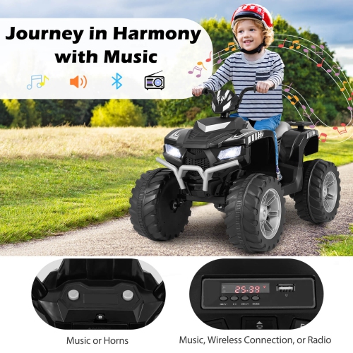 Voiture électrique tout-terrain à 4 roues pour enfants de Honeyjoy 24&nbsp;V avec connexion sans fil