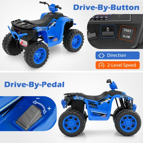 Honeyjoy 24V Kids Ride-On Electric ATV 4-Wheeler Quad Car with Wireless Connection
