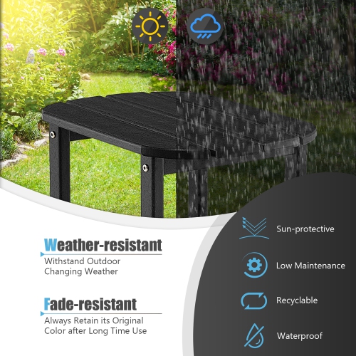 Costway 18" Patio Adirondack Side Table Weather Resistant HDPE Garden