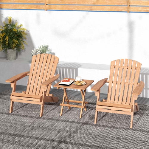 Costway 1 PC Patio Folding Side Table Indonesia Teak Wood Square Slatted Tabletop Portable Picnic