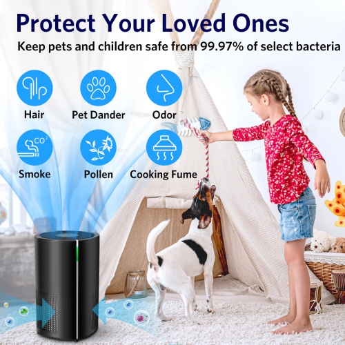 Air Choice Home Air Purifier 1485 Sq Ft, H13 True HEPA, Clean 99.97% Hair, Dust, Smoke and Odor Eliminator in Black