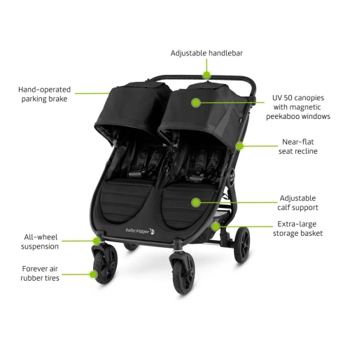 Poussette double City Mini GT2 de Baby Jogger - Jet