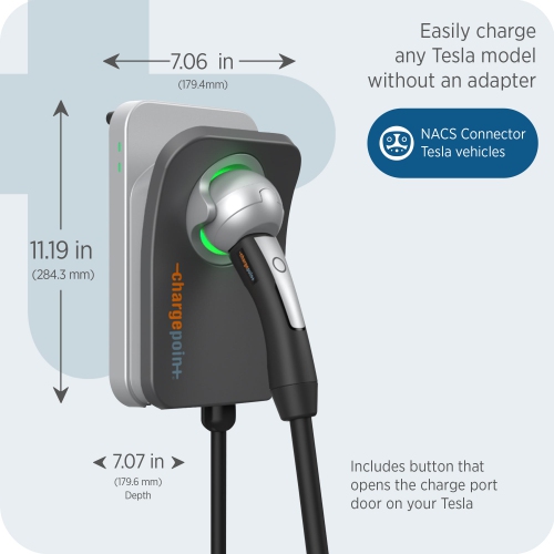 Chargeur de niveau 2 EV flexible pour la maison de ChargePoint NACS, station de charge à 6-50 prises NEMA