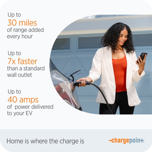 Chargeur de niveau 2 EV flexible pour la maison de ChargePoint NACS, station de charge à 6-50 prises NEMA