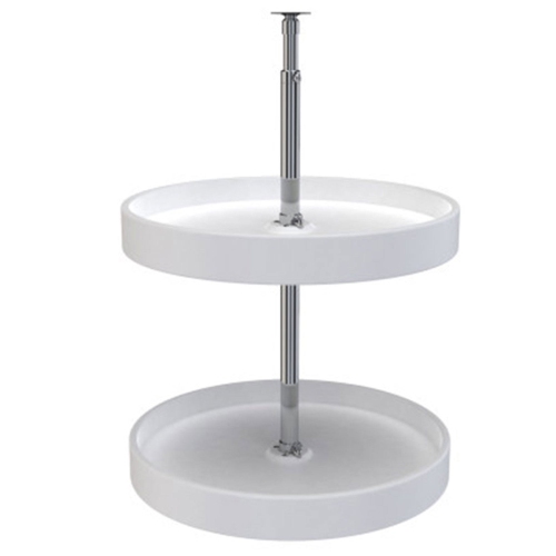REV-A-SHELF  18" Lazy Susan Full-Circle Polymer 2-Shelf, White, 6012-18-11-52 Love that the shelf height is customizable
