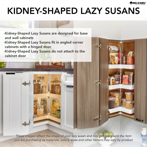 Rev-A-Shelf 32" Lazy Susan Kidney-Shaped 2-Shelf Kitchen Cabinet, 4WLS472-32-52