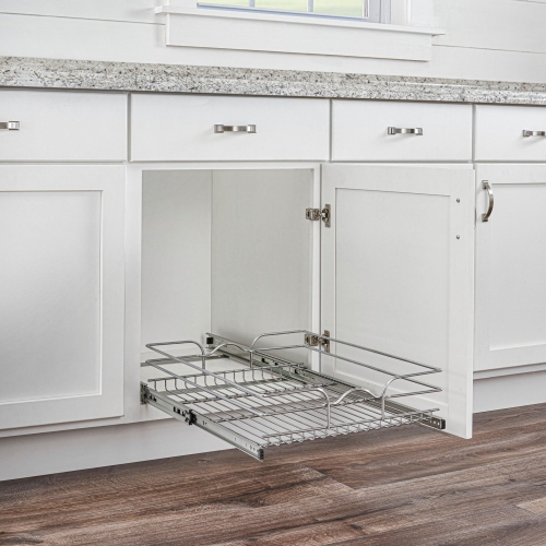 Rev-A-Shelf Pullout Basket Organizer for Kitchen or Vanity Cabinets, 18 x 20 In, 5WB1-1820CR-1