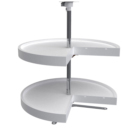 REV-A-SHELF  24" Lazy Susan Pie-Cut Polymer 2-Shelf, White, 6942-24-11-52