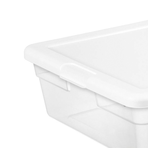Sterilite 28 Quart Clear Plastic Stacking Storage Container Box w/Lid, 40 Pack