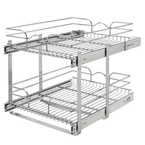 Rev-A-Shelf Kitchen Cabinet Pull Out Shelf Organizer, 18 x 22 In, 5WB2-1822CR-1