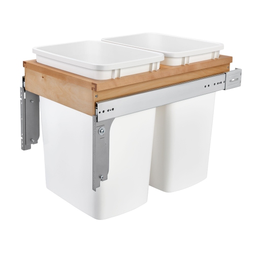 REV-A-SHELF  Double Pullout Top Mount Trash Can 35 Qt., White, 4Wctm-18Dm2-175 Great fit