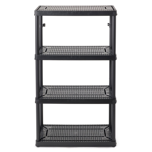 Gracious Living 4 Shelf Fixed Height Medium Duty Storage Unit, Black