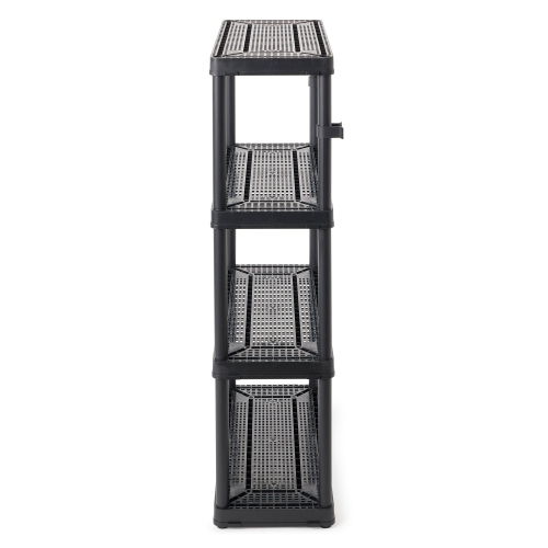Gracious Living 4 Shelf Fixed Height Medium Duty Storage Unit, Black