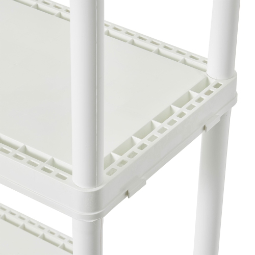 Gracious Living 4 Shelf Fixed Height Light Duty Storage Unit, White