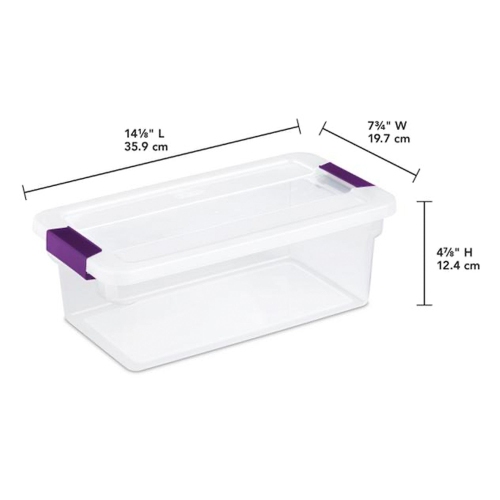 Sterilite 6 Quart Plastic ClearView Latch Box Storage Container Tote, 48 Pack