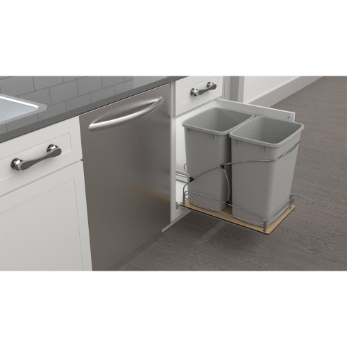 REV-A-SHELF  Double 35 Quart Pull Out Trash Containers, Gray, 54Wc-1835Sc-17-1 I love the accessibility and functionality of a pull out double trash cabinet!