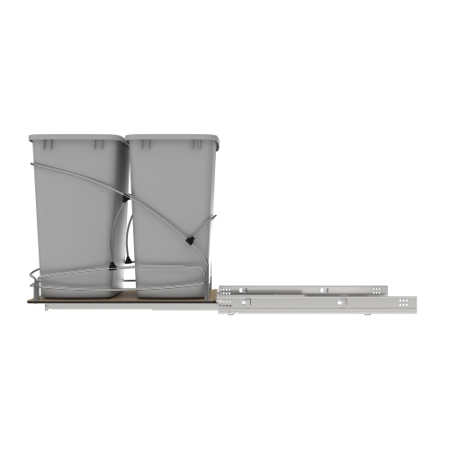 Rev-A-Shelf Double 35 Quart Pull Out Trash Containers, Gray, 54WC-1835SC-17-1