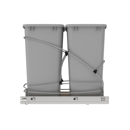 Rev-A-Shelf Double 35 Quart Pull Out Trash Containers, Gray, 54WC-1835SC-17-1