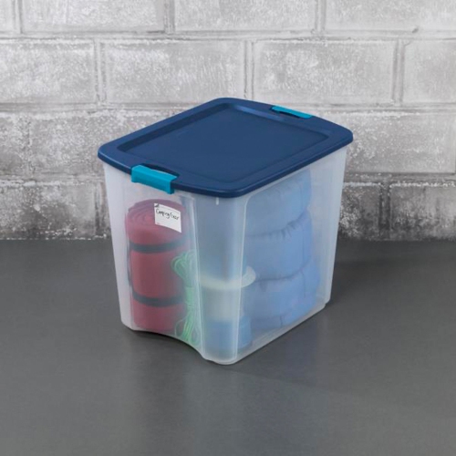 Sterilite 26 Gallon Latch & Carry Plastic Storage Tote Container Box, 12 Pack