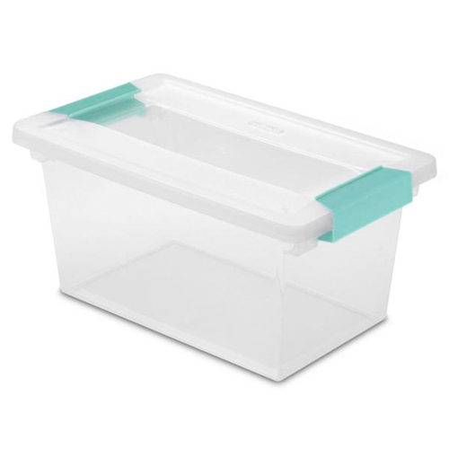 Sterilite 64 Quart Latching Storage Tote Box + Deep Clip Box (4 Pack)