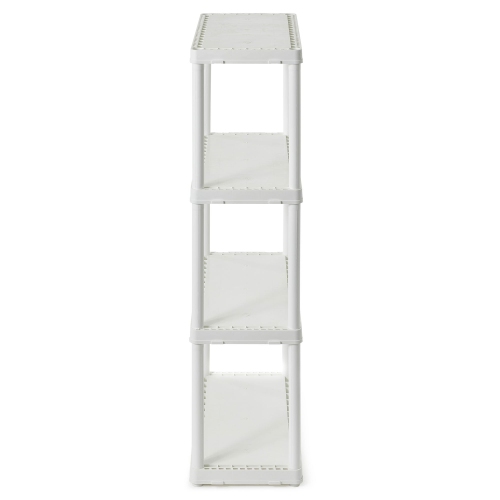 Gracious Living 4 Shelf Fixed Height Light Duty Storage Unit, White