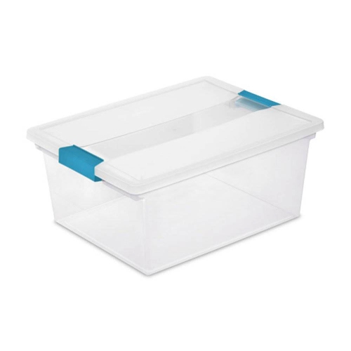 Sterilite 64 Quart Latching Storage Tote Box + Deep Clip Box (4 Pack)
