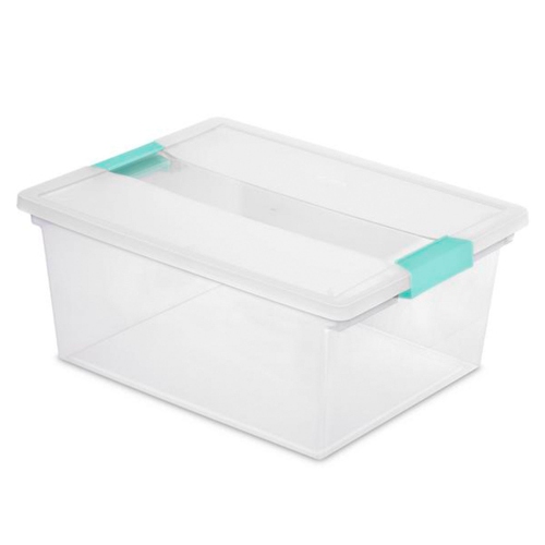 Sterilite 64 Quart Latching Storage Tote Box + Deep Clip Box (4 Pack)