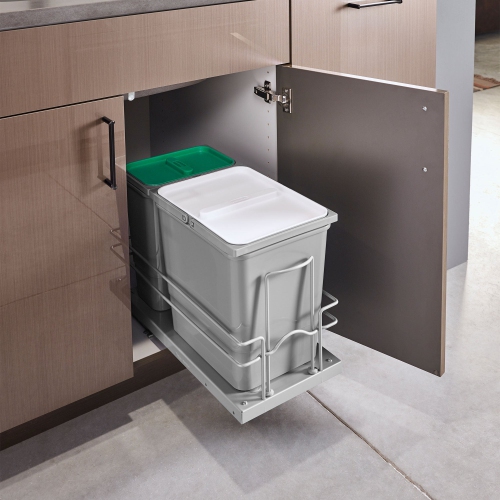 Poubelle rétractable sous comptoir Rev-A-Shelf avec fermeture amortie, 5-WC-815S-1