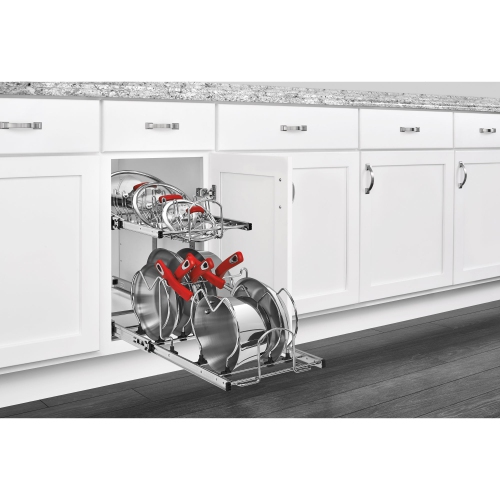 Rev-A-Shelf Pull Out Cabinet Pot and Pan Organzier, 12" Width, 5CW2-1222-CR