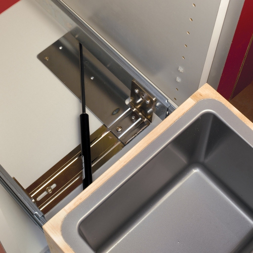 Rev-A-Shelf Double Pullout Bottom Mount Trash Can 35 qt., Gray, 4WCBM-18DM-2