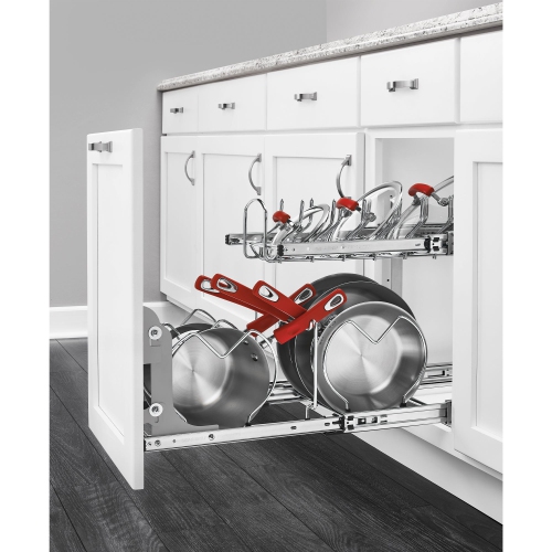 Rev-A-Shelf Pull Out Cabinet Pot and Pan Organzier, 21" Width, 5CW2-2122-CR