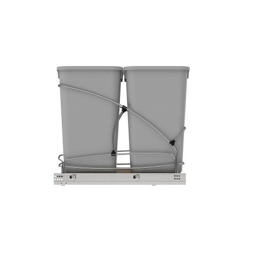 Rev-A-Shelf Double 27 qt. Pullout Trash Containers, Gray, 54WC-1527SC-17-1