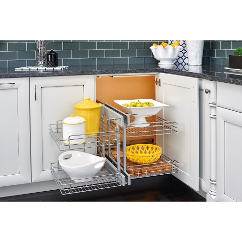 Rev-A-Shelf 15" Blind Corner Kitchen Cabinet Organizer w/Soft Close 5PSP-15SC-CR