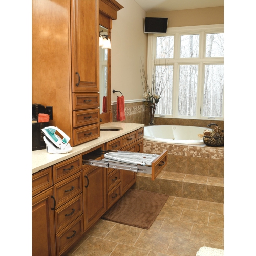 Rev-A-Shelf Pull Out Foldaway Ironing Board for Vanity Cabinet Drawer, VIB-20CR