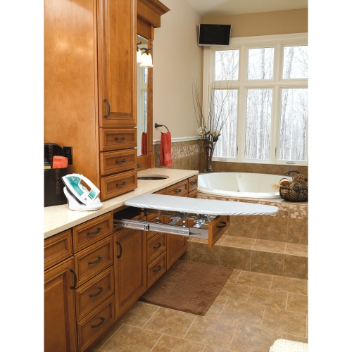 Rev-A-Shelf Pull Out Foldaway Ironing Board for Vanity Cabinet Drawer, VIB-20CR