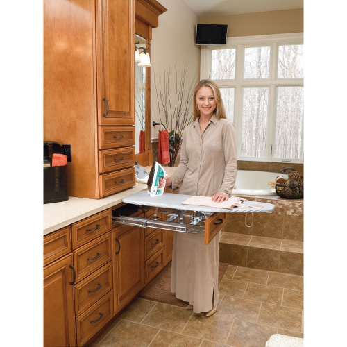 Rev-A-Shelf Pull Out Foldaway Ironing Board for Vanity Cabinet Drawer, VIB-20CR