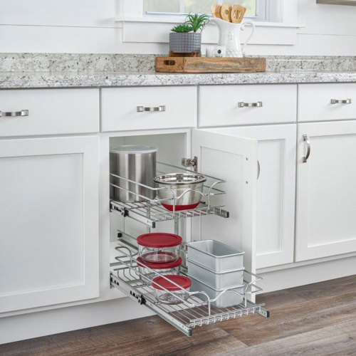 Rev-A-Shelf Kitchen Cabinet Pull Out Shelf Organizer, 15 x 22 In, 5WB2-1522CR-1