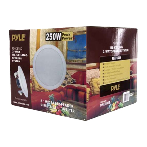 Pyle Home PDIC Series 8" 250W Round Flush Mount Wall Ceiling Speakers
