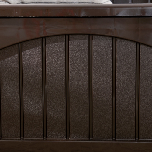 Suncast 31 Gallon Patio Seat Outdoor Storage and Bench Chair, Java | PB2600J