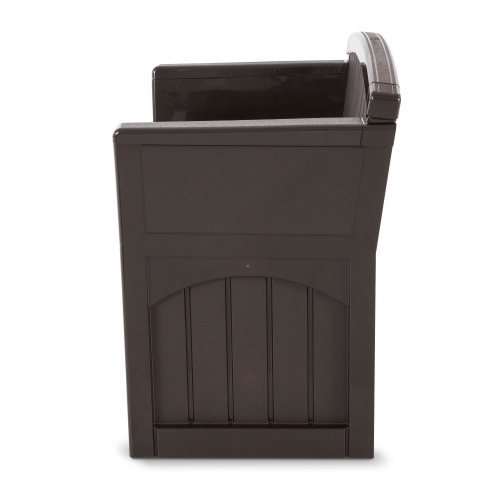 Suncast 31 Gallon Patio Seat Outdoor Storage and Bench Chair, Java | PB2600J