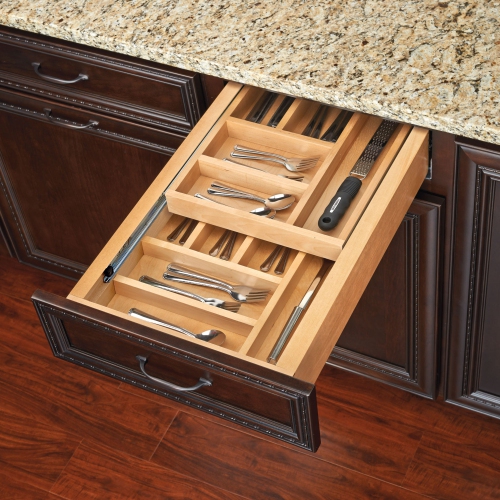 Rev-A-Shelf 4WTCD-24HSC-1 21 Inch Tiered Cutlery Drawer Organizer w/ Soft Close