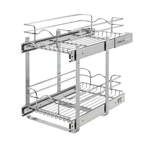 Rev-A-Shelf Kitchen Cabinet Pull Out Shelf Organizer, 12 x 18 In, 5WB2-1218CR-1