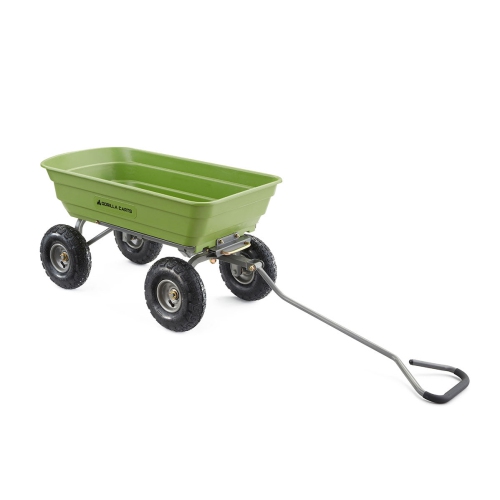 Gorilla Carts 600 Pound Capacity Heavy Duty Poly Yard Dump Utility Cart, Green
