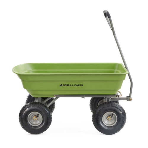 Gorilla Carts 600 Pound Capacity Heavy Duty Poly Yard Dump Utility Cart, Green