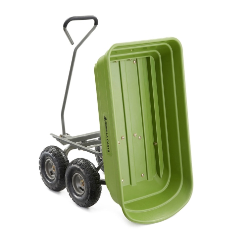 Gorilla Carts 600 Pound Capacity Heavy Duty Poly Yard Dump Utility Cart, Green